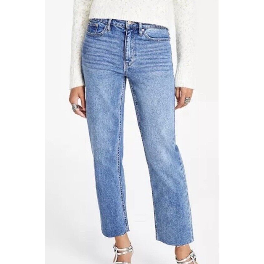 Calvin Klein Womens High Rise Straight Leg Jeans Blue Denim Pockets Size 29